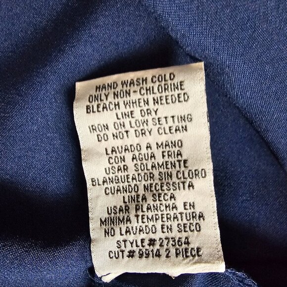 Maya Brooke Two-Piece Sleeveless And Crop Navy Blue Sequins Jacket Dress - Picture 7 of 16